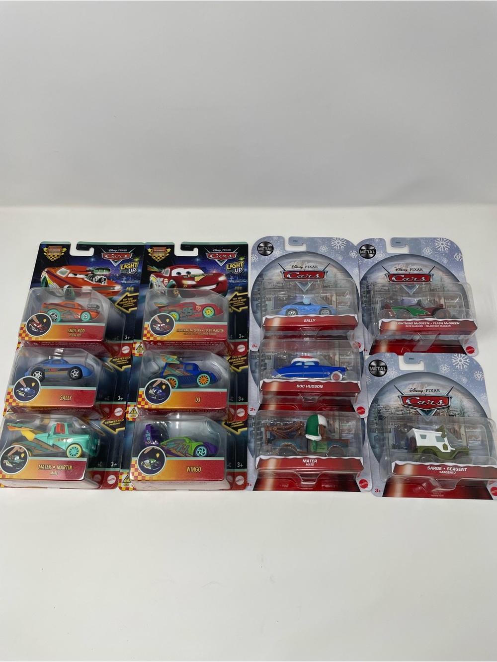 Disney Pixar Cars Race To Celebrate Light Up Set + Christmas Set New LOT OF 11